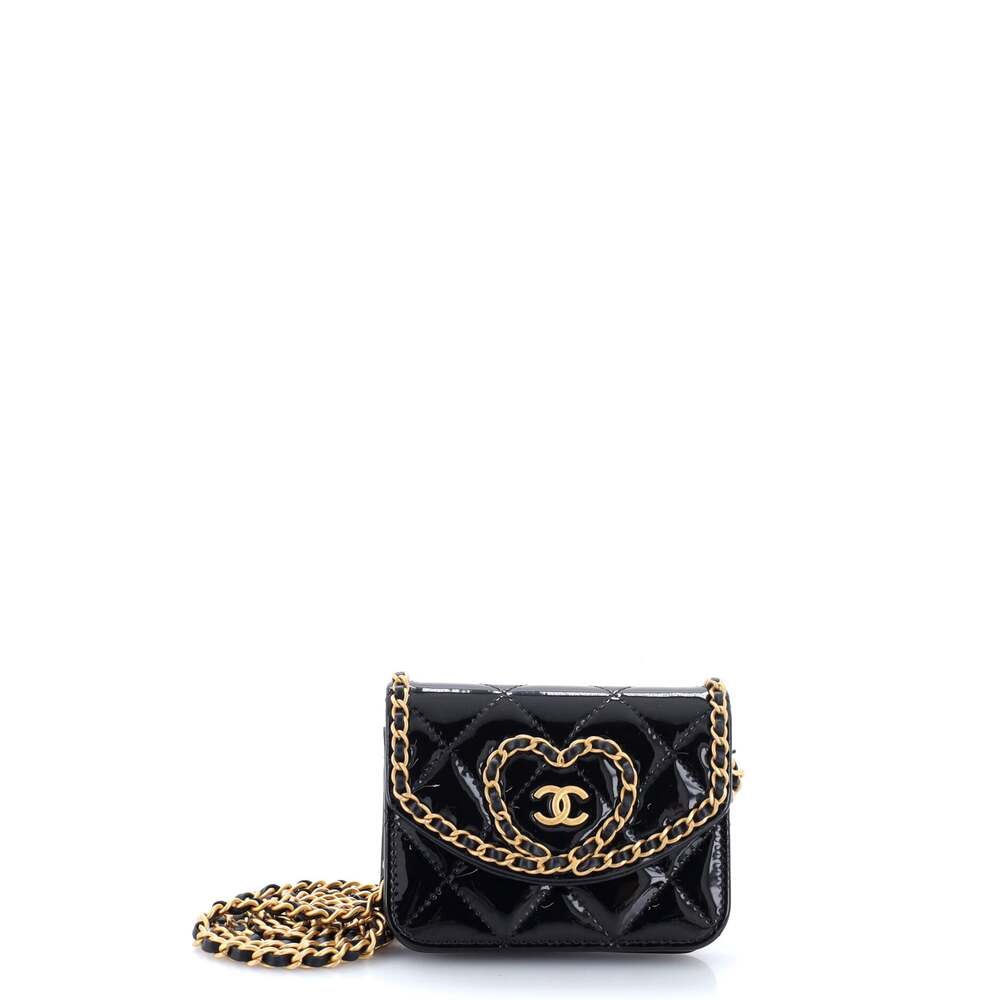 Chanel Heart Chain Flap Bag Quilted #266308C41B
